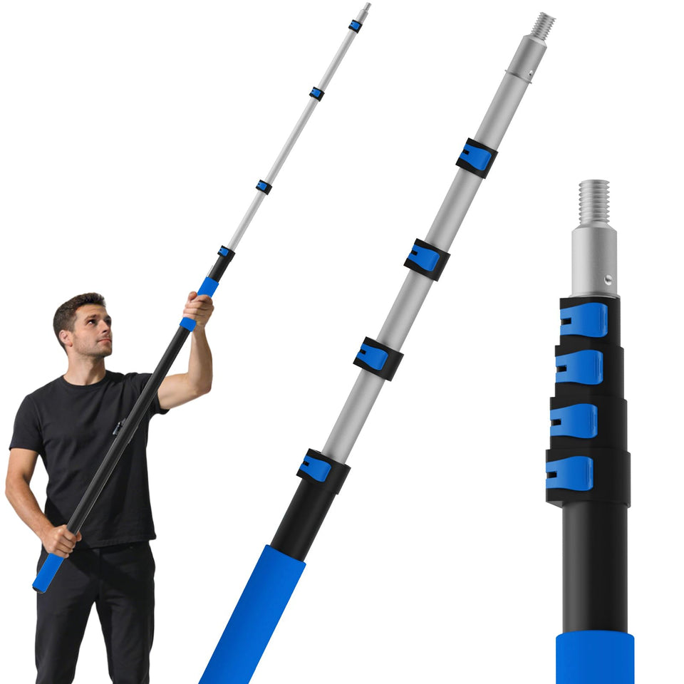 Veebuyla 26ft reach pole extended for high painting and cleaning tasks with a stable aluminum build