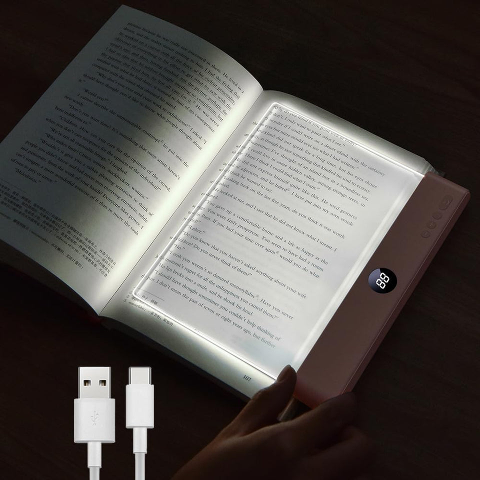 VEEKI Book Light panel on bedside provides even illumination for late-night reading