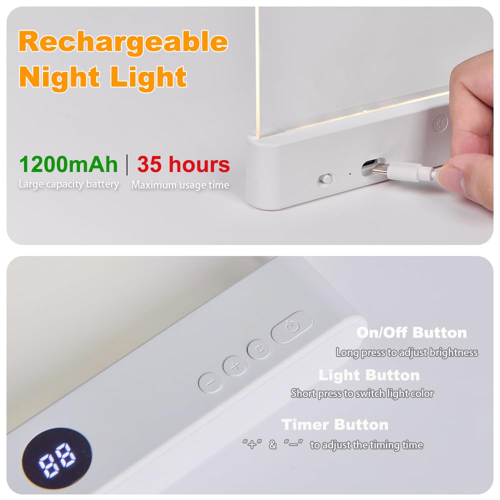 VEEKI Book Light built-in rechargeable battery powers hours of cordless reading