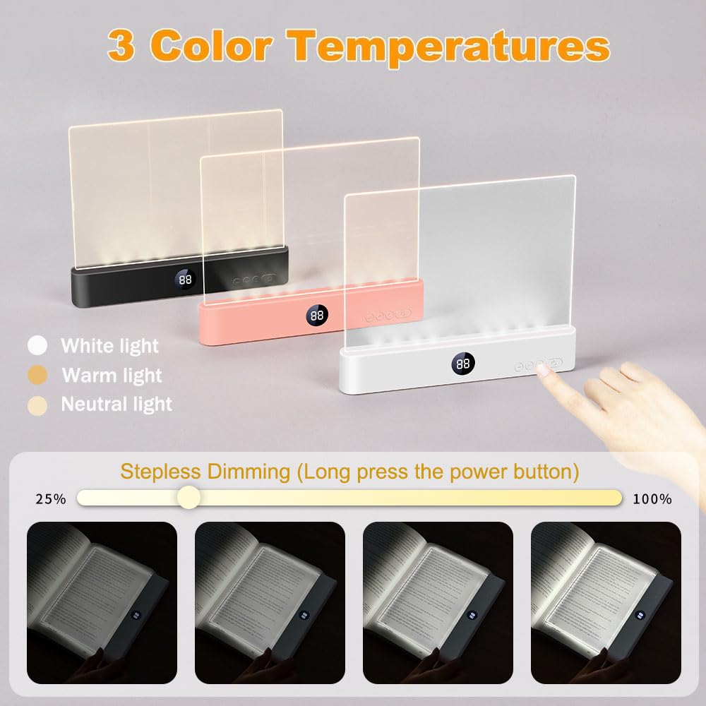 VEEKI Book Light rechargeable battery for cordless use.