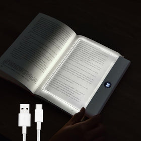 VEEKI Book Light with rechargeable panel illuminates pages evenly for night reading