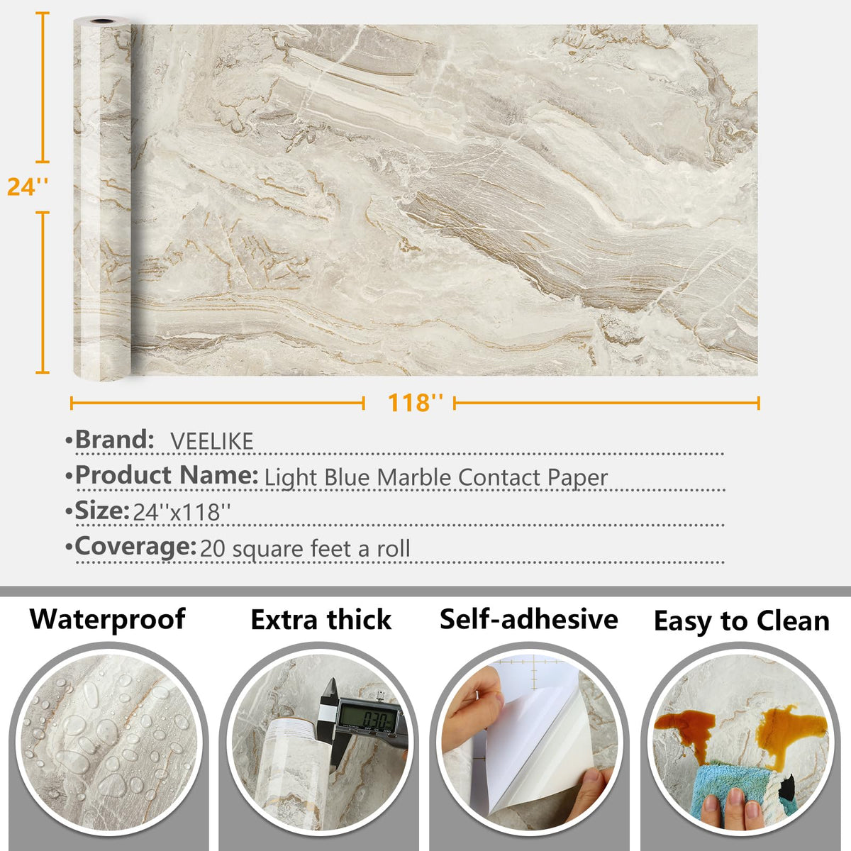 VEELIKE bathroom vanity counter wrap for quick, stylish refresh.