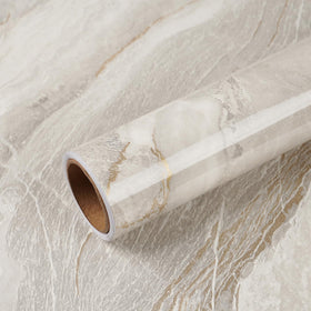 VEELIKE glossy beige gold marble countertop roll demonstrating luxurious finish for countertops.