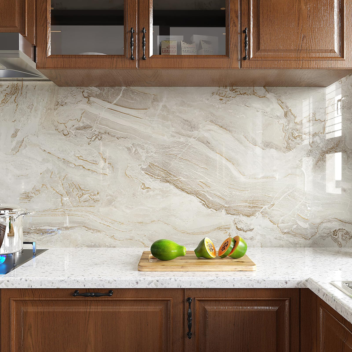 VEELIKE removable wrap leaves no residue for rentals and temporary updates.