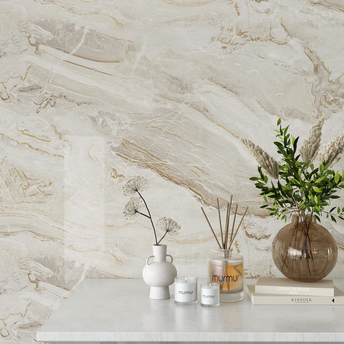 VEELIKE waterproof and durable marble surface suitable for busy kitchens.