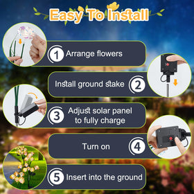 Veeool romantic gift solar flowers for patios and celebrations