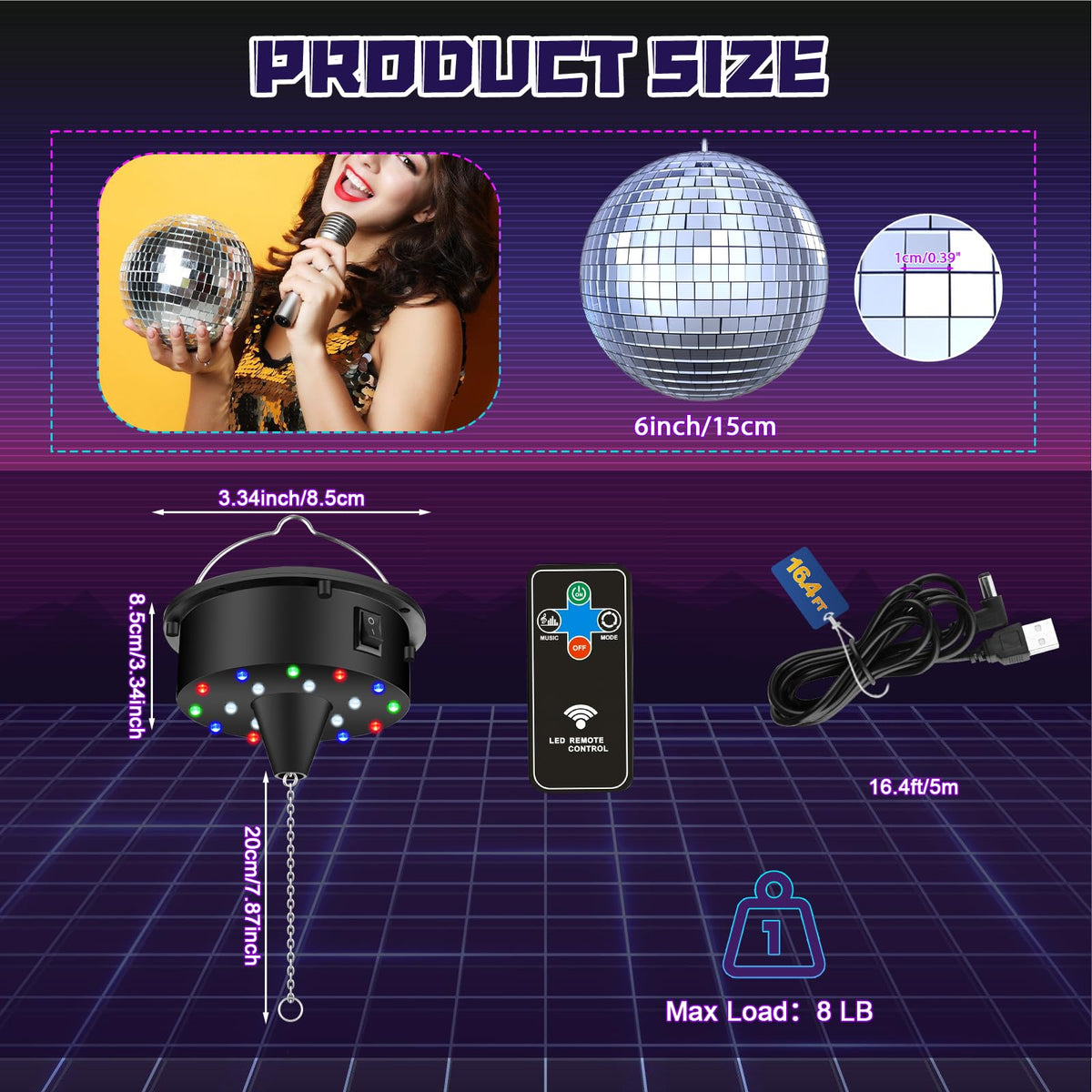 Veerlogix disco ball LED color beads deliver vibrant reflections for events.