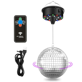 Veerlogix disco ball with remote for effortless party lighting control.