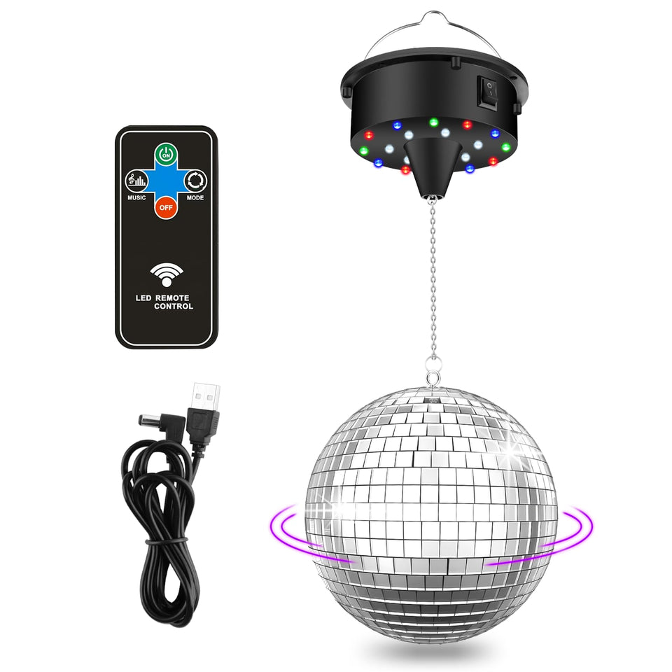 Veerlogix disco ball with remote for effortless party lighting control.