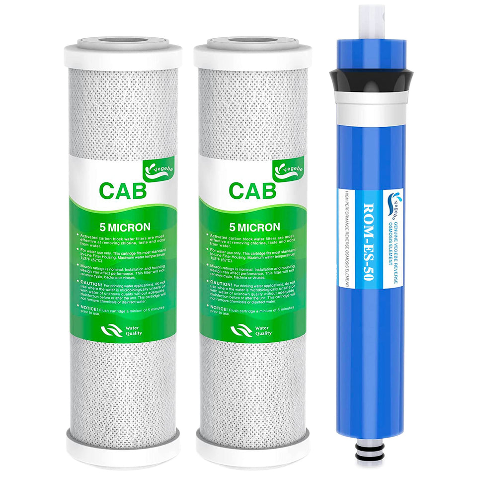 Vegebe carbon block filter 5 micron 10inch improves taste and odor reduction.