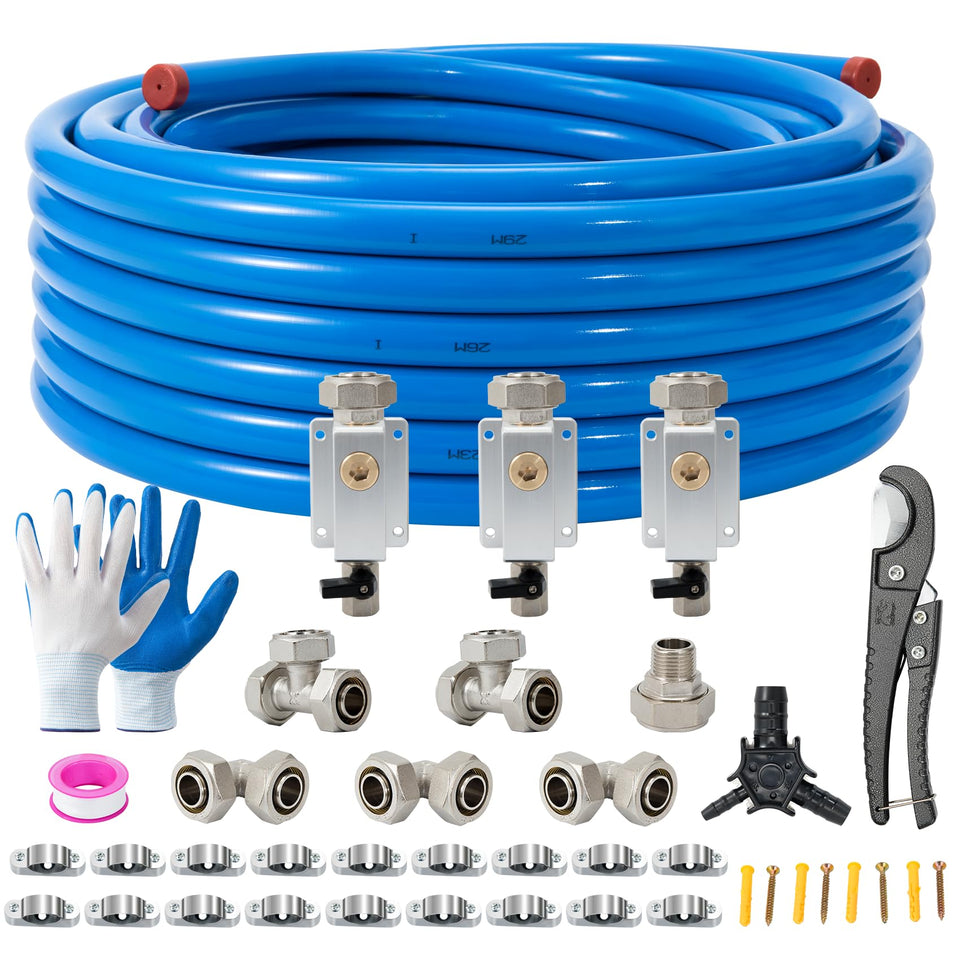 Vegivector air line kit with 3/4-inch HDPE tubing, 100 ft, for durable shop air runs.