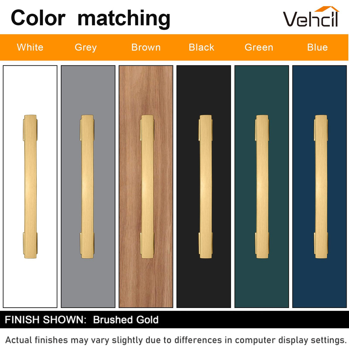 VEHCIL solid zinc alloy cabinet pull stands up to daily use.