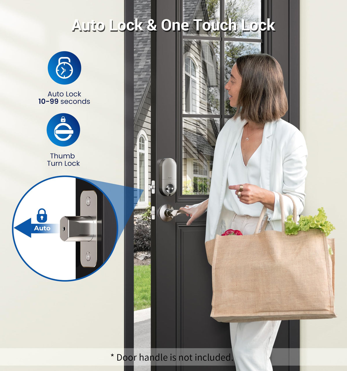 Veise anti-peeping password feature demonstrating added security for entry codes.