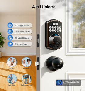 Veise auto-lock and one-touch lock provide quick security from outside