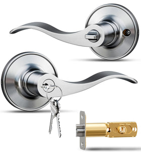 Veise Entry Door Lever with wave handle and keys provides secure entry