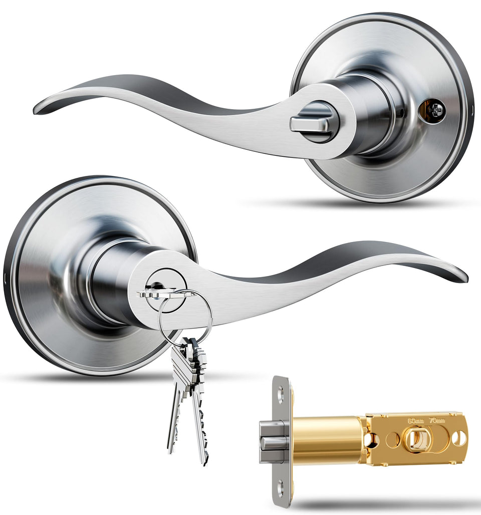 Veise Entry Door Lever with wave handle and keys provides secure entry