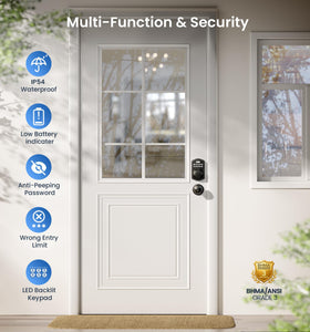 Veise lock outdoors demonstrating IP54 rating and weather resistance