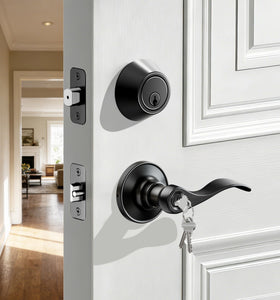 Veise front door lock keyed entry for secure exterior access.