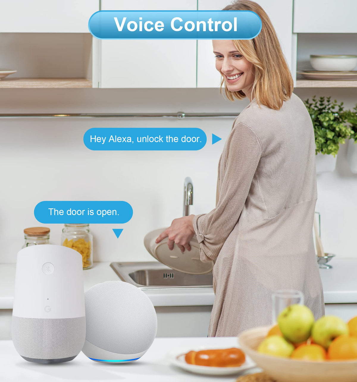 Veise G2 Gateway works with Alexa and Google for voice control.