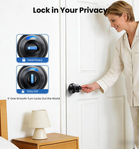 Veise interior door knob emergency release demonstrated inside the door