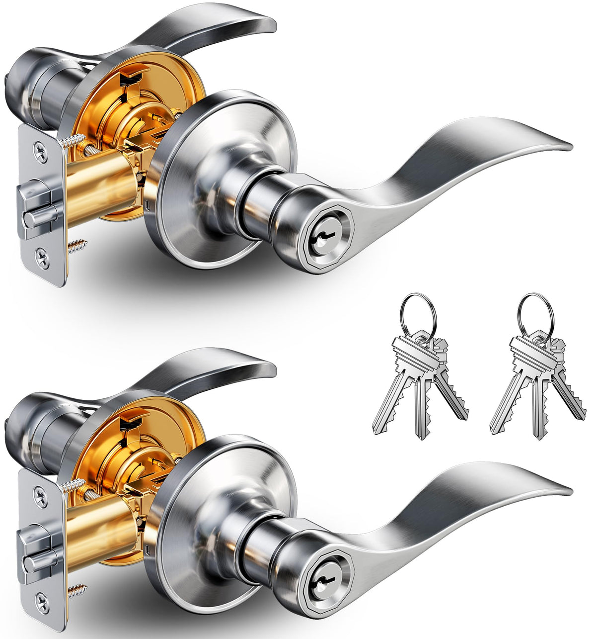 Veise keyed entry lever on a front door showing single-key convenience for quick entry.
