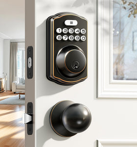 Veise keyless entry front door lock with backlit keypad for night access.
