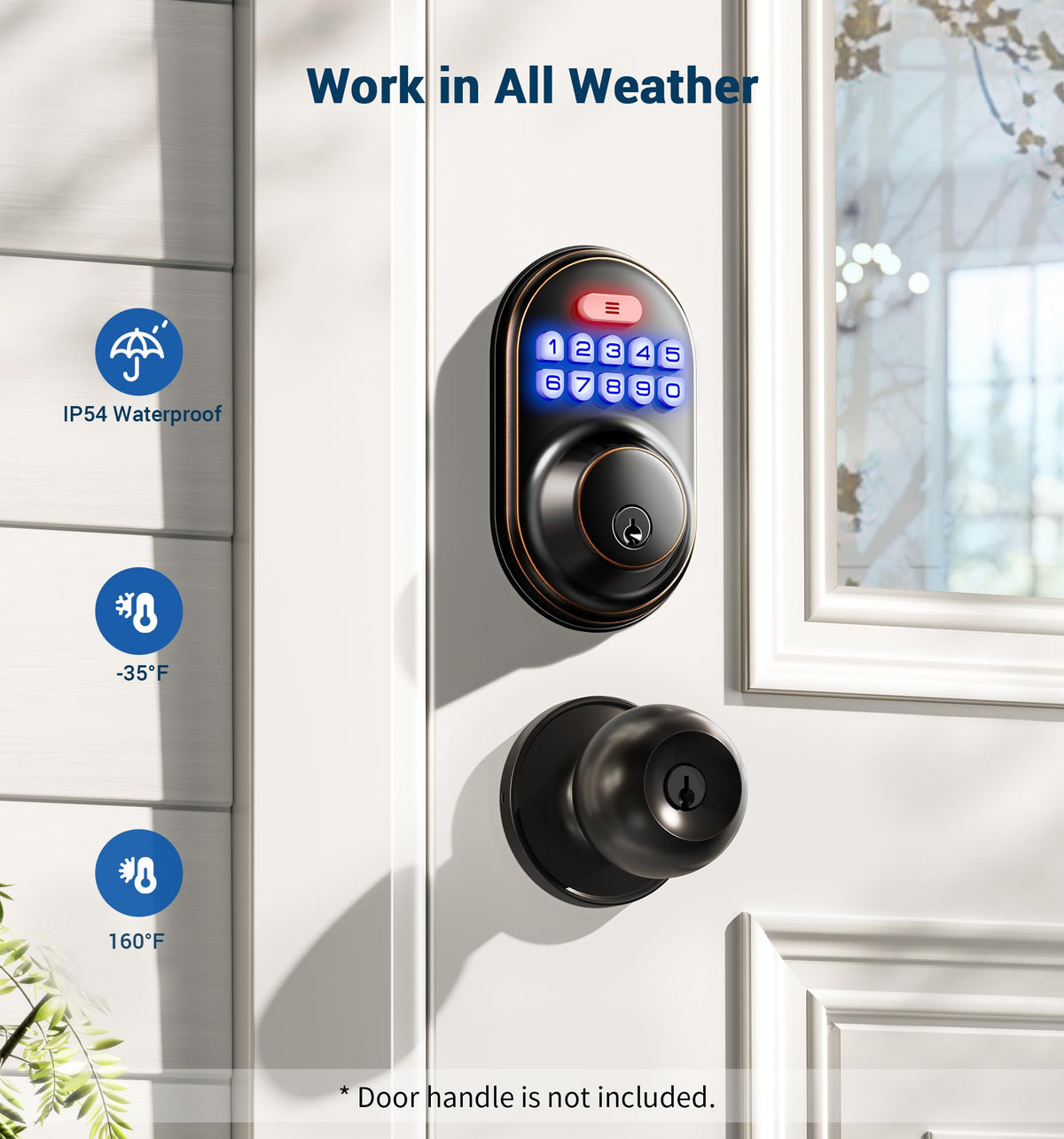 Veise lock battery status indicator highlights long lasting power