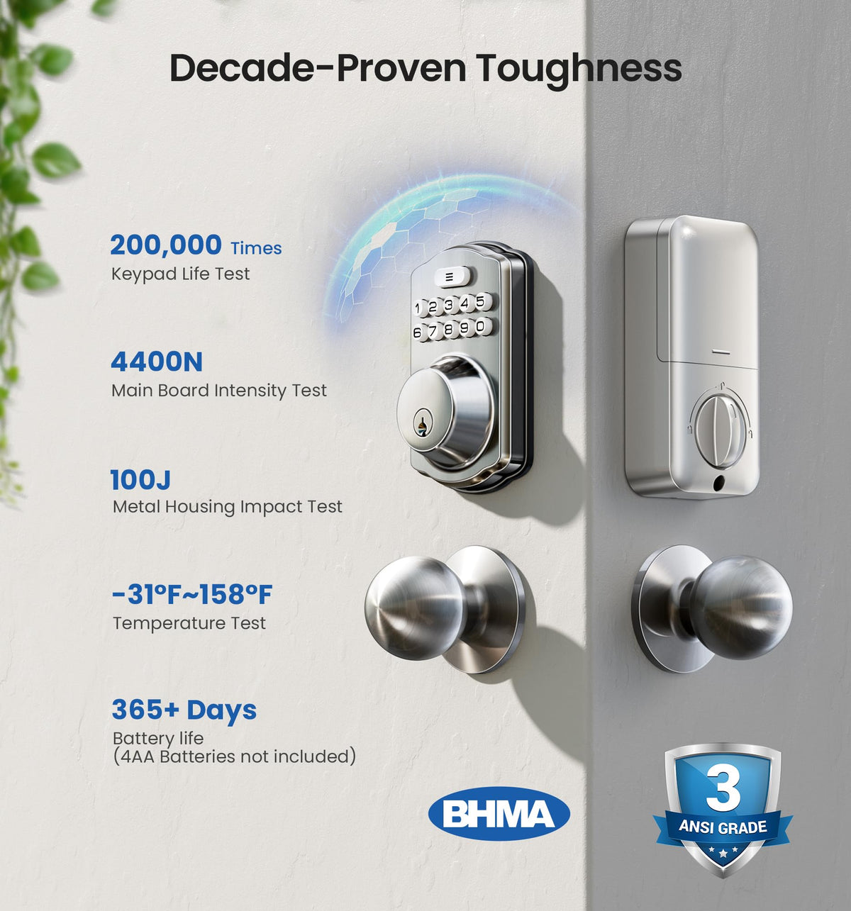 Veise keyless entry vacation mode reduces access during travel and sends alerts.