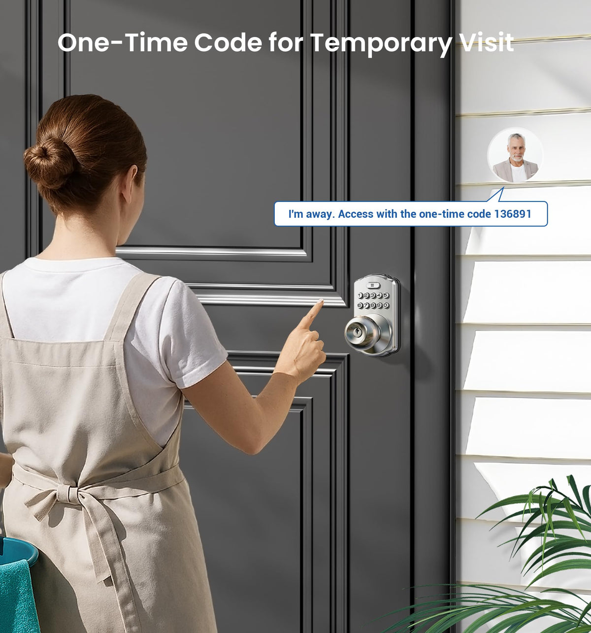 Veise Keypad Door Knob Lock anti-peep keypad reduces code observation risk.