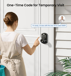 Auto-lock feature helps secure the door after entry.