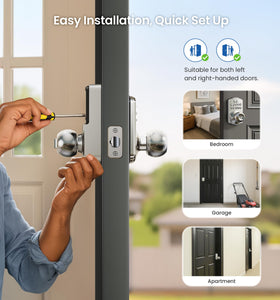 Veise Keypad Door Knob Lock battery alerts help you stay prepared.