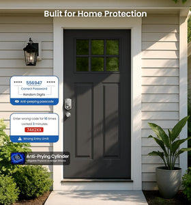 Veise Keypad Door Knob Lock IP55 waterproof rating withstands rain and dust.
