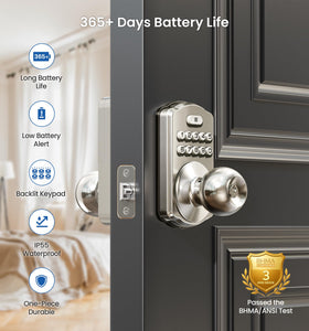 Veise Keypad Door Knob Lock outside entry keypad enabling flexible code access.