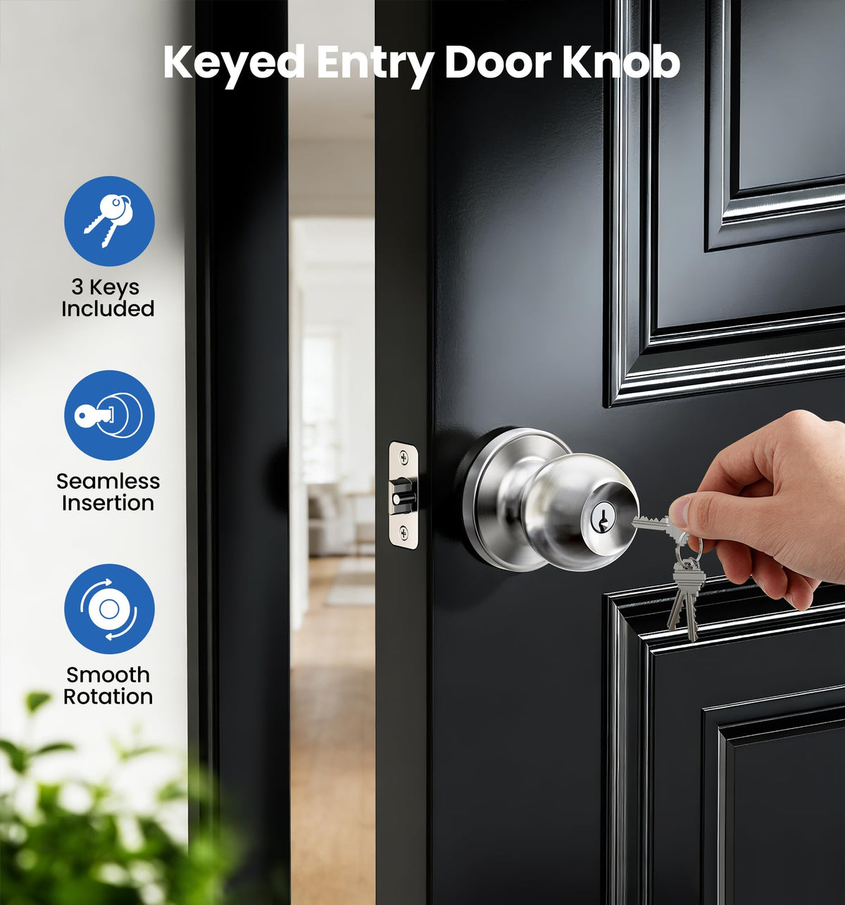 Veise Keys Alike 2-pack side view highlighting universal fit and easy installation.