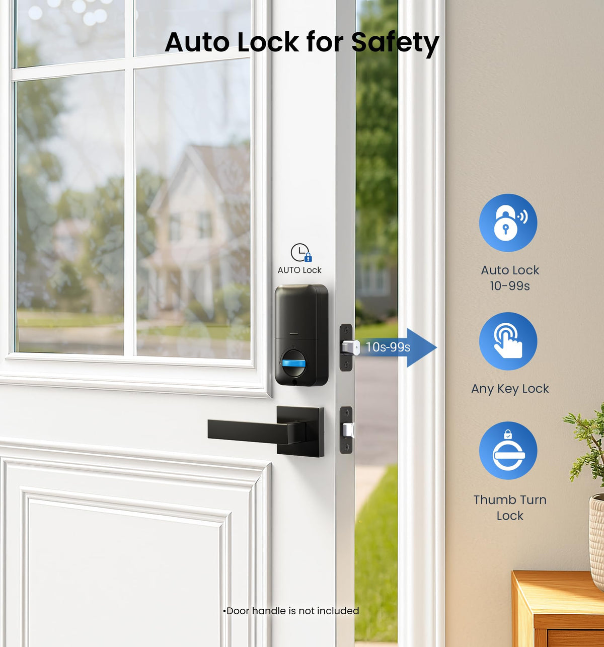 Veise KS02A auto-lock secures doors automatically.