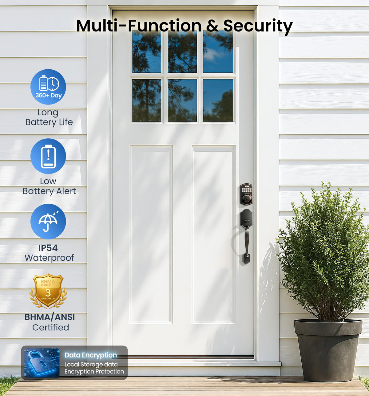 Veise KS02A keypad entry for convenient keyless access.