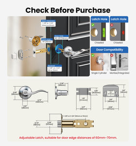 Veise left-right reversible lever suitable for both door orientations