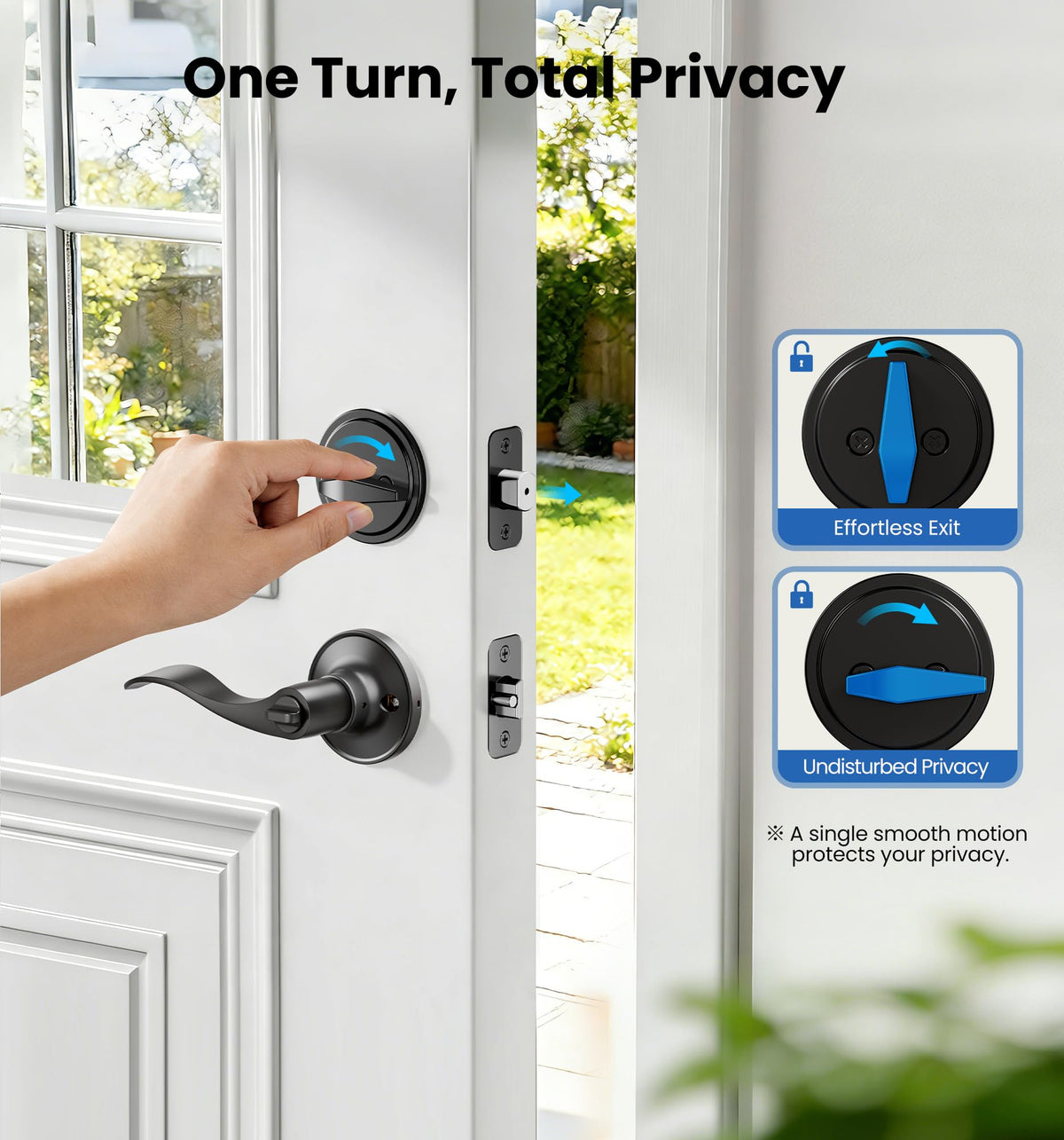 Veise single-cylinder deadbolt in matte black offers secure exterior entry.