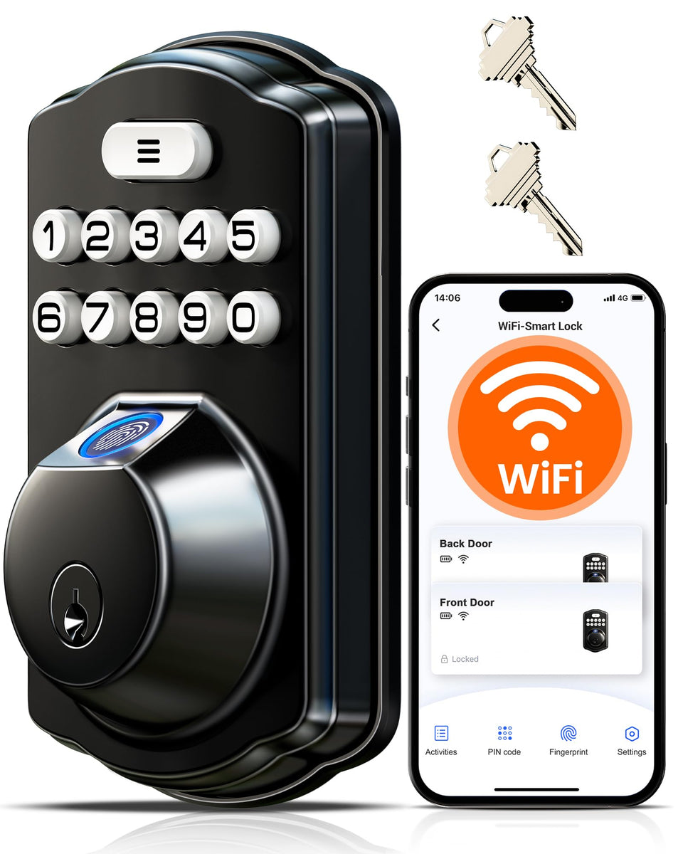 Veise VE012W front view in matte black for secure entry.