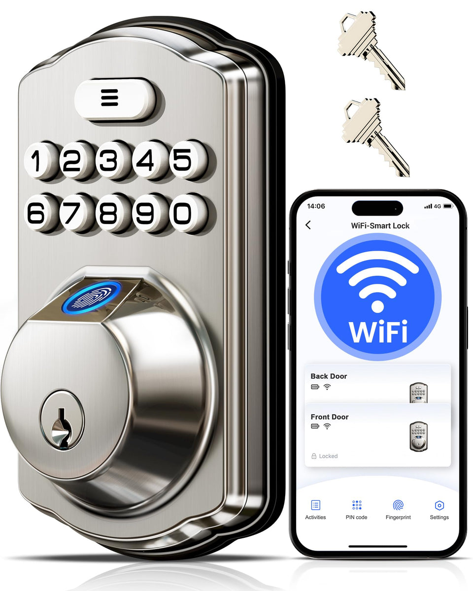 Veise VE012W front view in satin nickel for secure entry