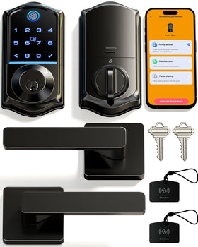 Veise VE017-B fingerprint lock on the front door for quick biometric unlock.