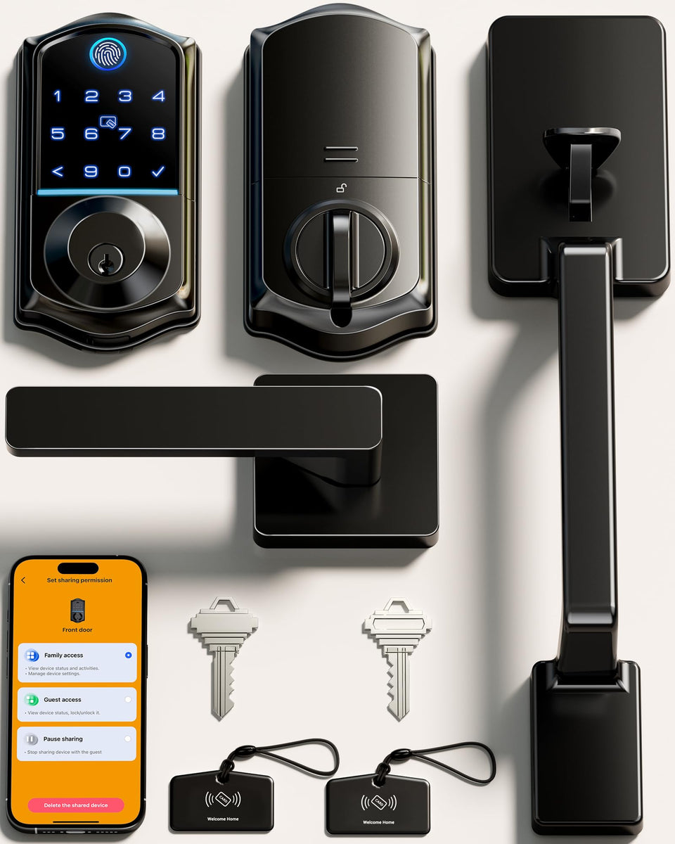 Veise VE017-D front door lock with touchscreen keypad for quick access.