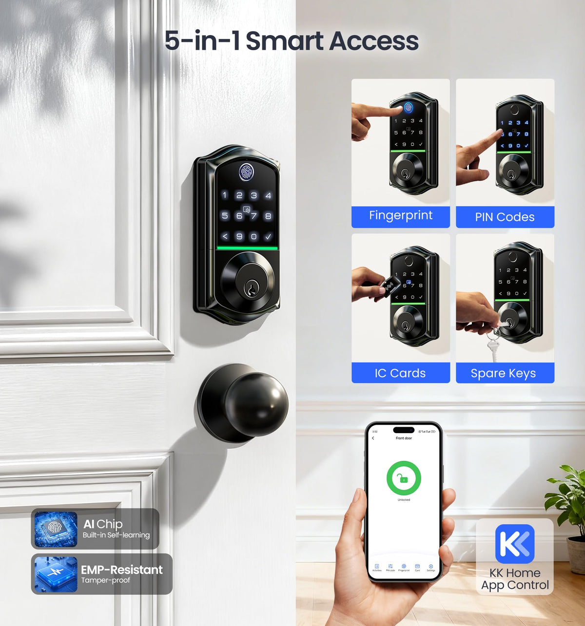 Veise VE017-K AI fingerprint sensor in action for fast access.
