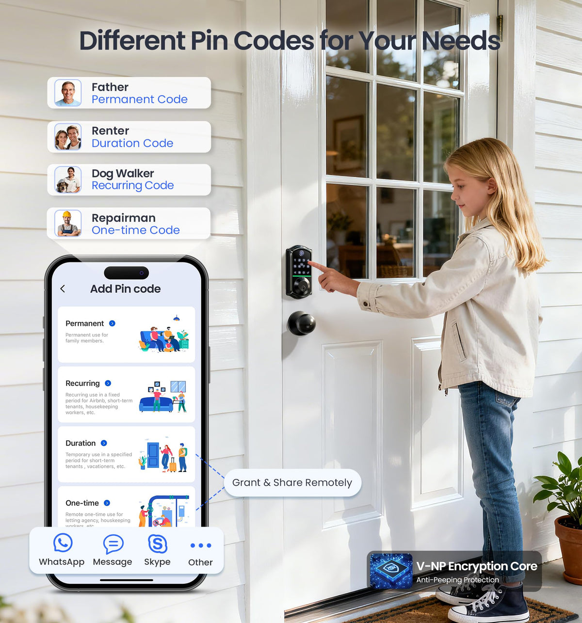 Veise VE017-K KK Home app interface showing remote access control.