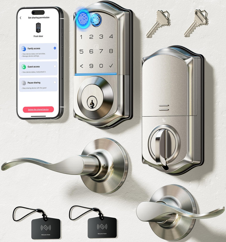 Veise VE017-L fingerprint lock front view for secure front-door entry