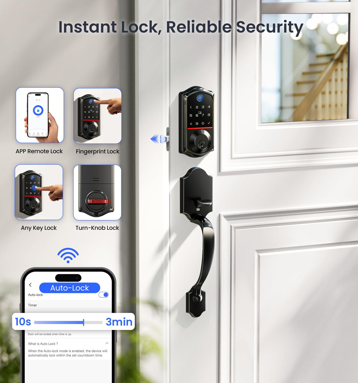 Veise VE017G-H anti-peep codes protect your entry codes.