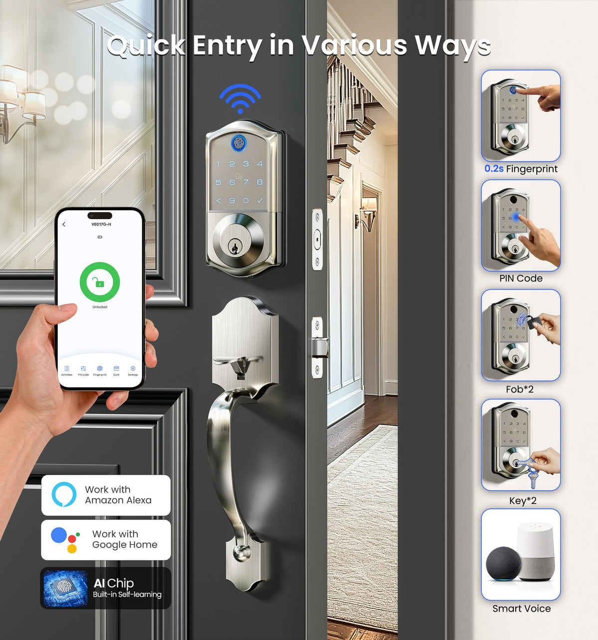 Veise VE017G-H keyless entry setup for quick secure access