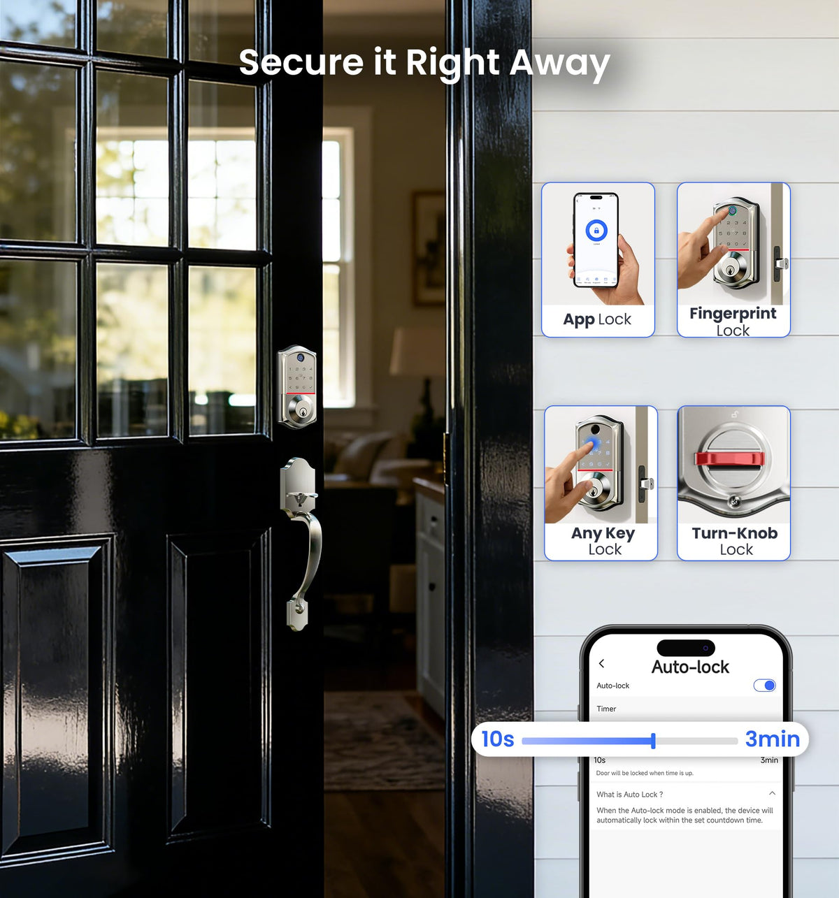 Veise VE017-H auto-lock function for consistent security