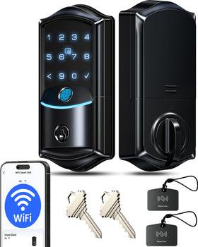 Veise VE027 built-in Wi-Fi lock front view showing hub-free connectivity