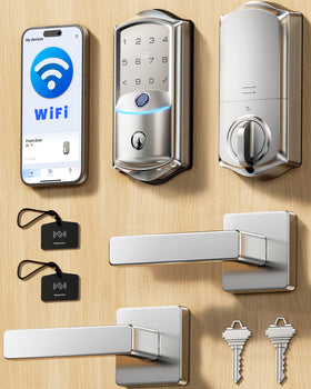 Veise VE027-L built-in WiFi lock with handle for effortless keyless entry